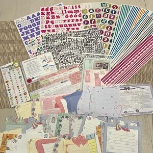 Creative Memories Assortment of Girly Stickers, Letters and Writing Paper